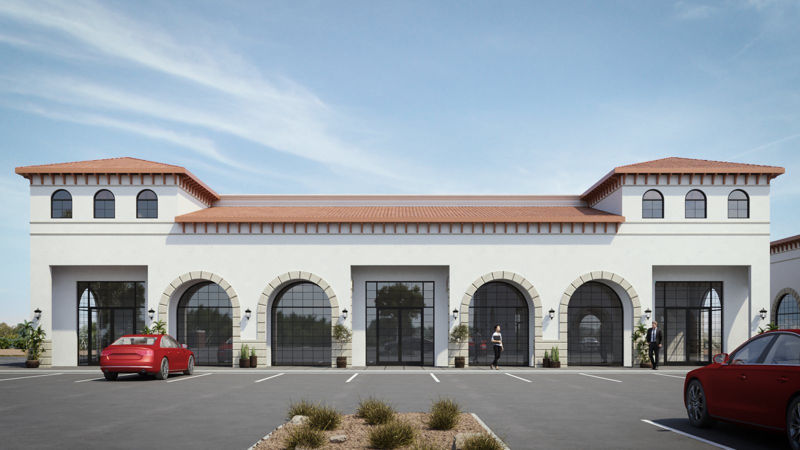 Arched entry elevation
