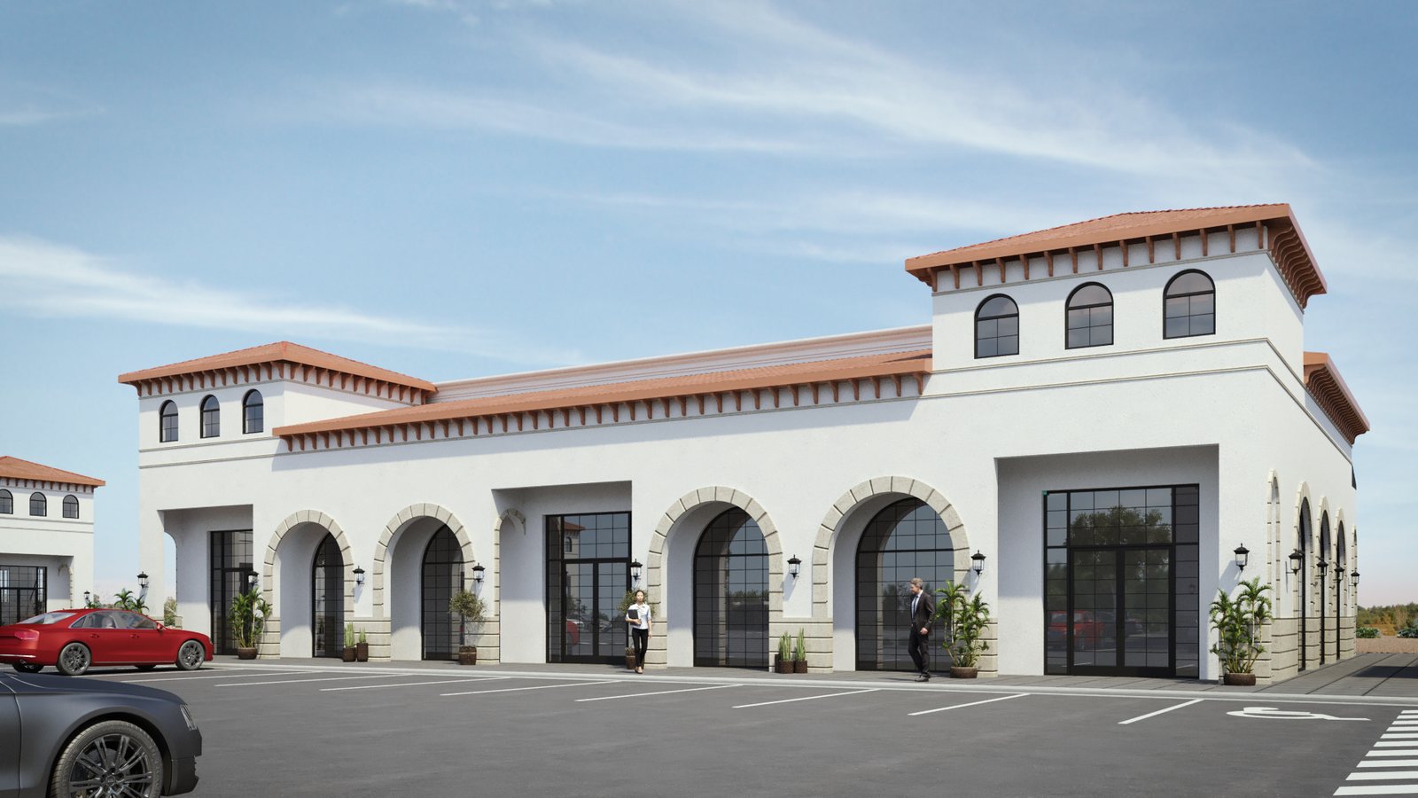 Arched storefronts